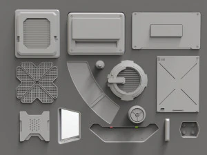 Sci fi trim sheets 2 3D Model
