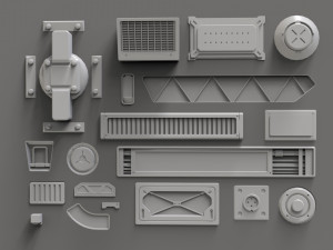 Sci fi trim sheets 2 3D 모델