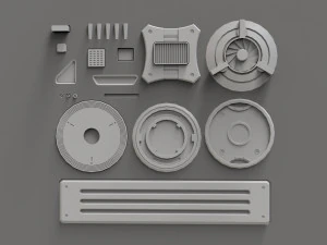 Sci fi trim sheets 2 3D Model