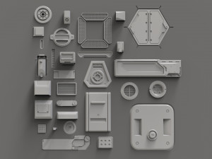 Sci fi trim sheets 2 3D 모델