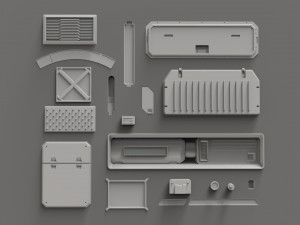Sci fi trim sheets 2 3D 모델