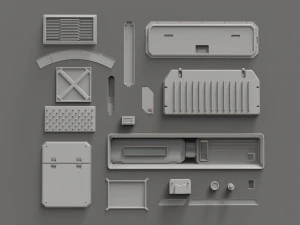 Sci fi trim sheets 2 3D Model
