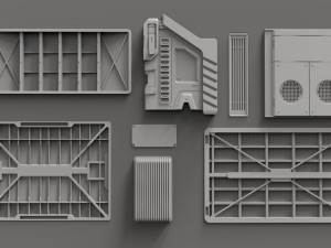 Sci fi trim sheets 2 3D 모델