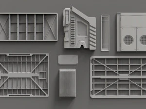 Sci fi trim sheets 2 3D Model