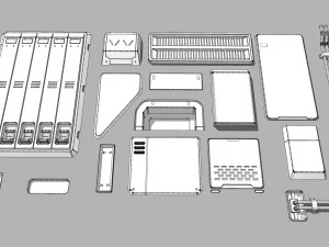 Sci fi trim sheets 2 3D Model
