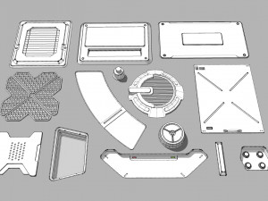 Sci fi trim sheets 2 3D 모델