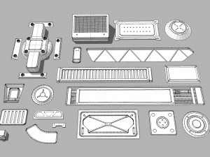Sci fi trim sheets 2 3D 모델