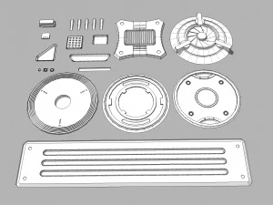 Sci fi trim sheets 2 3D Model