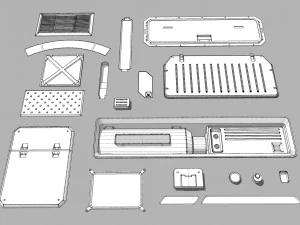 Sci fi trim sheets 2 3D Model