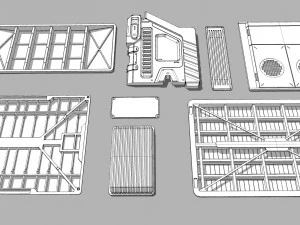 Sci fi trim sheets 2 3D Model