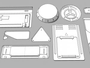 Sci fi trim sheets 2 3D Model