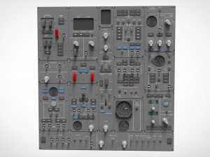 Dashboard 3 control panel with buttons and knobs Model 3D