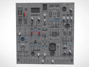 Dashboard 3 control panel with buttons and knobs 3D Model