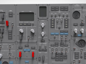 Dashboard 3 control panel with buttons and knobs Model 3D