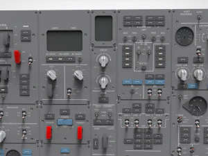 Dashboard 3 control panel with buttons and knobs 3D Model