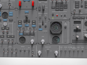 Dashboard 3 control panel with buttons and knobs Model 3D