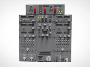 Dashboard 3 control panel with buttons and knobs 3D Model