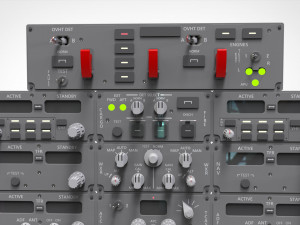 Dashboard 3 control panel with buttons and knobs Model 3D