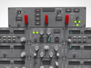 Dashboard 3 control panel with buttons and knobs 3D Model