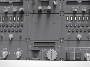 Dashboard 3 control panel with buttons and knobs Model 3D