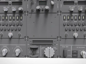Dashboard 3 control panel with buttons and knobs 3D Model