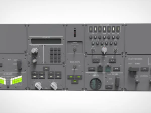 Dashboard 3 control panel with buttons and knobs 3D Model