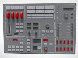 Dashboard 3 control panel with buttons and knobs 3D Model