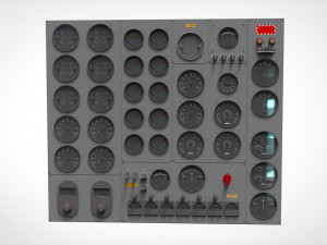 Dashboard 3 control panel with buttons and knobs Model 3D
