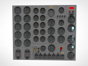 Dashboard 3 control panel with buttons and knobs 3D Model