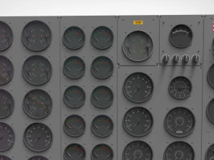 Dashboard 3 control panel with buttons and knobs 3D Model