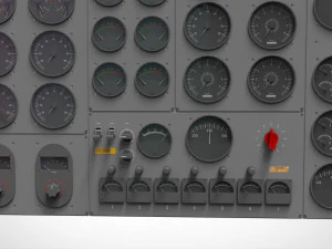 Dashboard 3 control panel with buttons and knobs 3D Model
