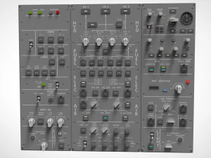 Dashboard 3 control panel with buttons and knobs 3D Model