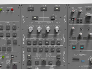Dashboard 3 control panel with buttons and knobs Model 3D
