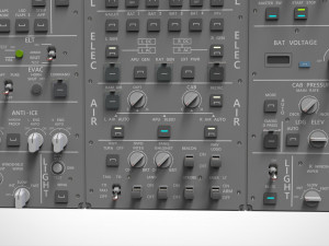 Dashboard 3 control panel with buttons and knobs Model 3D