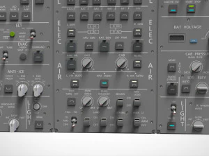 Dashboard 3 control panel with buttons and knobs 3D Model
