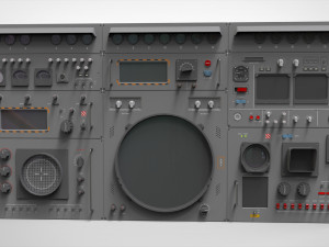 Dashboard 3 control panel with buttons and knobs Model 3D