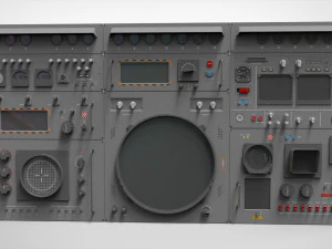 Dashboard 3 control panel with buttons and knobs 3D Model