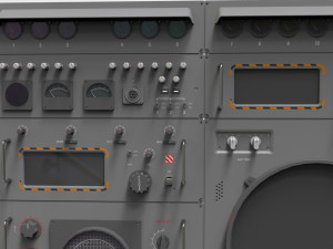 Dashboard 3 control panel with buttons and knobs Model 3D