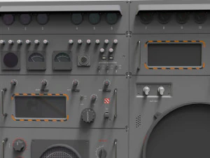 Dashboard 3 control panel with buttons and knobs 3D Model