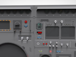 Dashboard 3 control panel with buttons and knobs Model 3D
