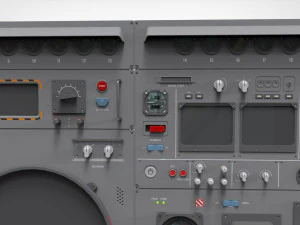 Dashboard 3 control panel with buttons and knobs 3D Model