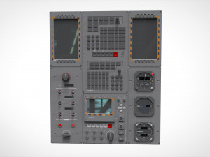 Dashboard 3 control panel with buttons and knobs Model 3D