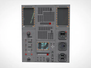 Dashboard 3 control panel with buttons and knobs 3D Model