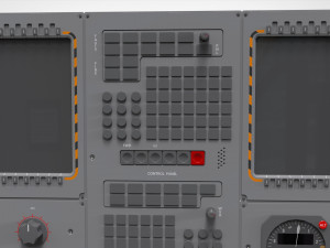 Dashboard 3 control panel with buttons and knobs Model 3D