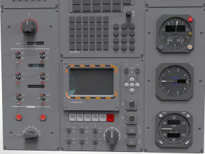 Dashboard 3 control panel with buttons and knobs 3D Model
