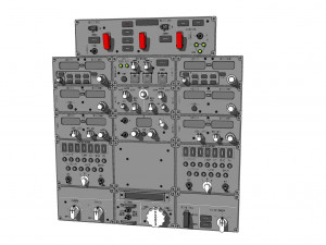 Dashboard 3 control panel with buttons and knobs Model 3D
