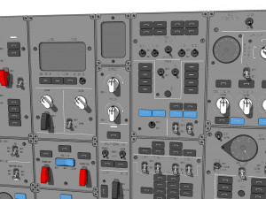 Dashboard 3 control panel with buttons and knobs Model 3D