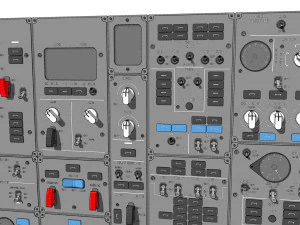 Dashboard 3 control panel with buttons and knobs 3D Model