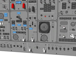Dashboard 3 control panel with buttons and knobs 3D Model