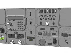 Dashboard 3 control panel with buttons and knobs 3D Model
